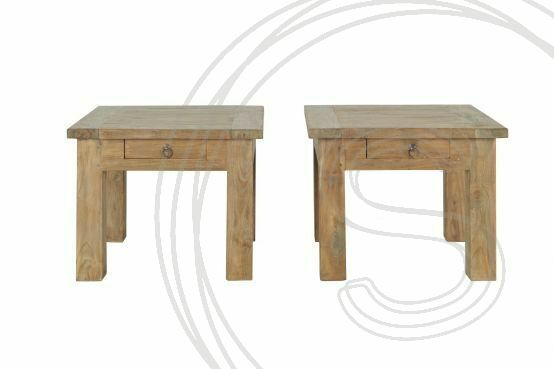 Teak Beistelltisch 60x60cm Rustikal