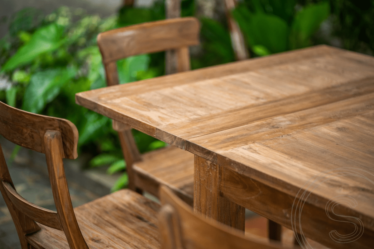 Ausziehtisch Teakholz Set 180 + 10 Stühle