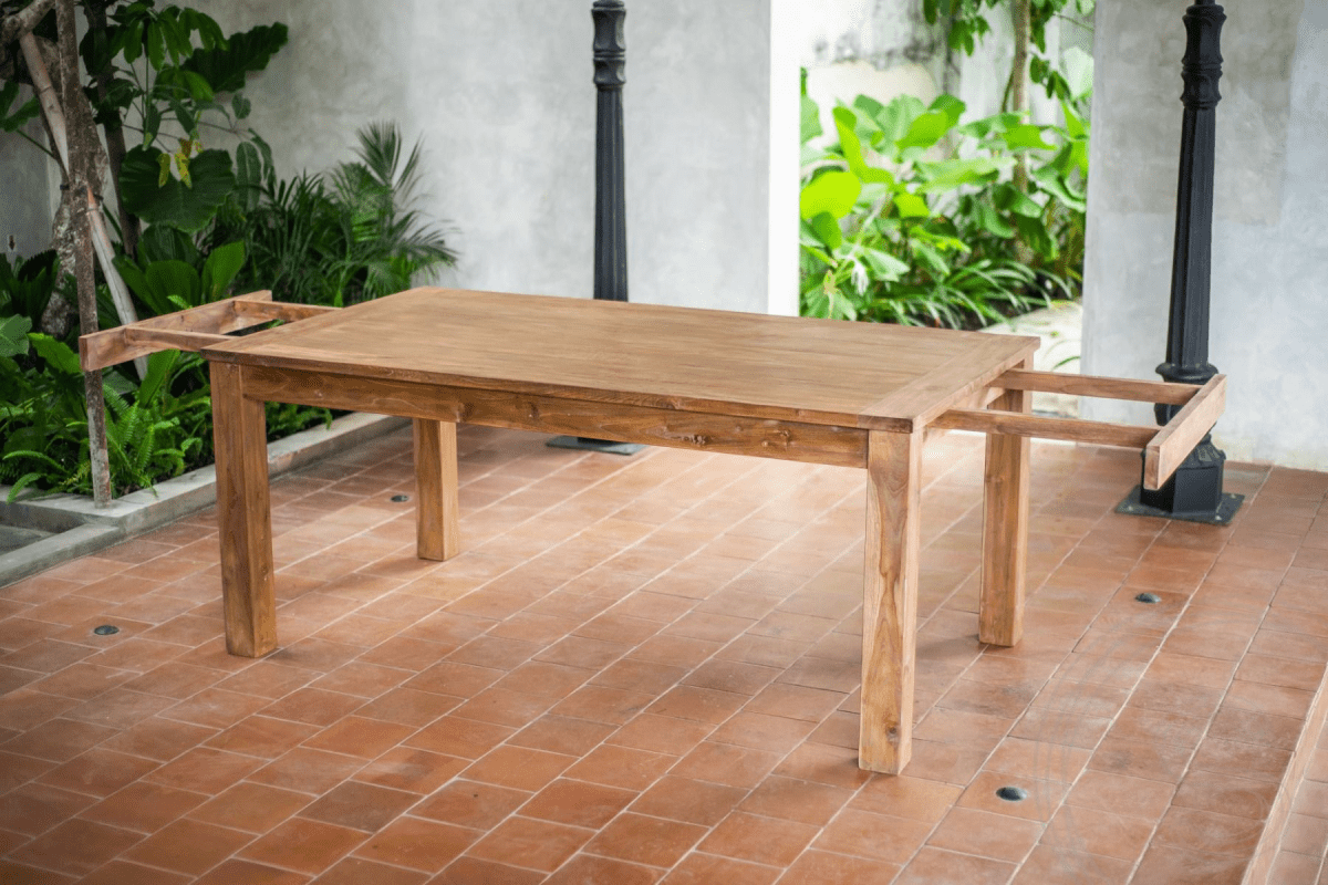 Ausziehtisch Teakholz Set 180 + 10 Stühle