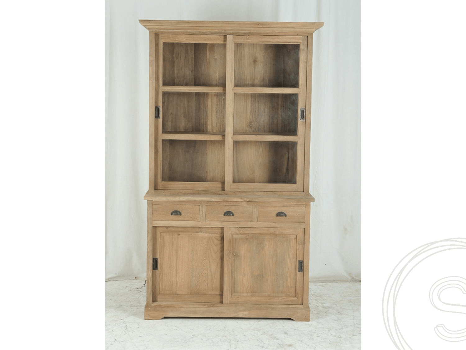 Teak vitrinekast 120cm - Souren Meubels