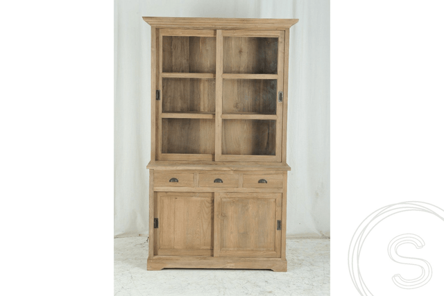 Teak vitrinekast 120cm - Souren Meubels
