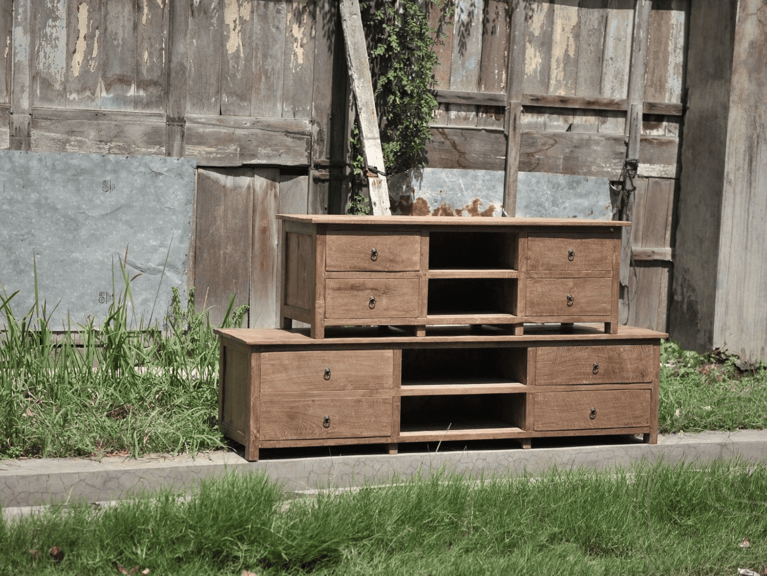 Teak TV-Sideboard 150cm Rustikal