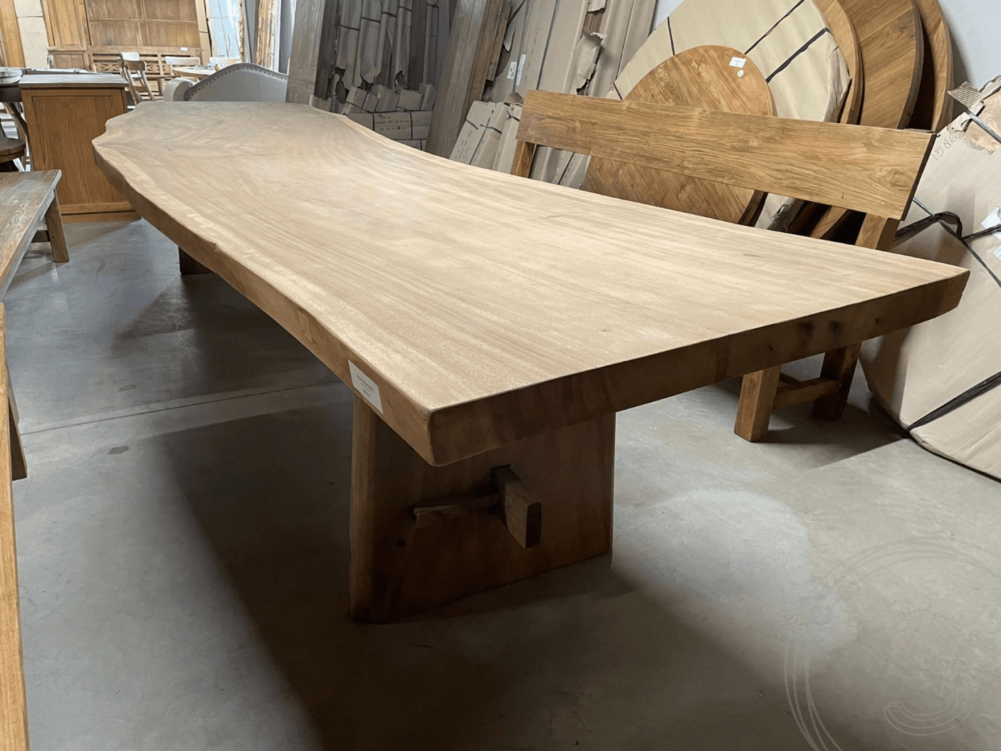 Teak Baumstammtisch Suar 4 Meter