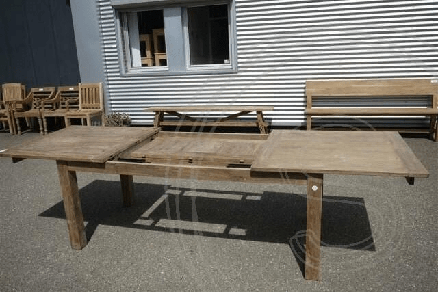Teak Tisch Ausziehbar 200-250-300x100 + 12 Stühle