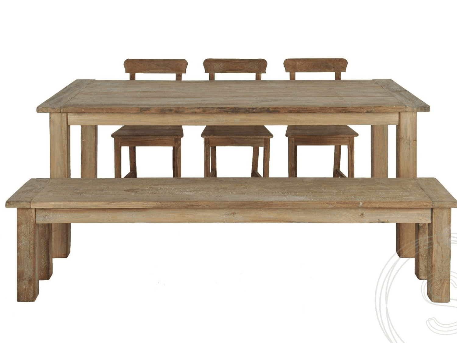 Teak bank 120cm oud hout - Souren Meubels