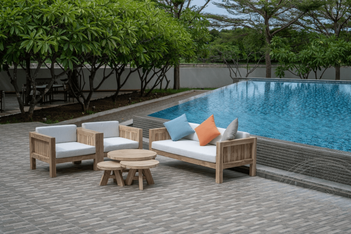 Loungeset Algarve Sessels Bank Couchtische