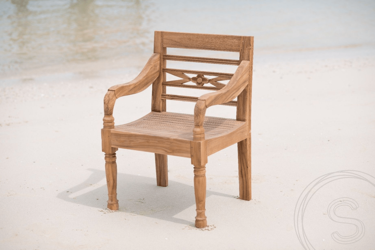 Teak Gartentisch 180x90cm + 4 Bahnhofstühle