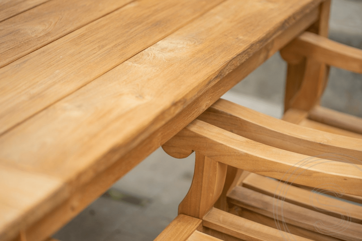 Teak Gartentisch 160 x 90 + 4 Gartenstühle Elephant