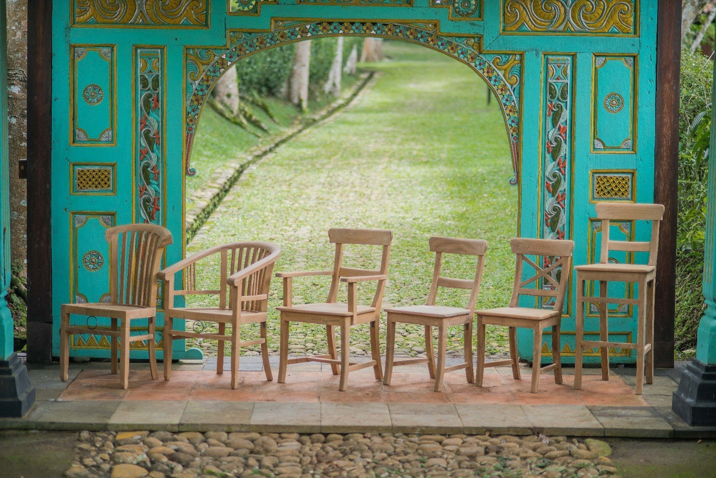 Teak stoel Mariotto met armleuning - Souren Meubels