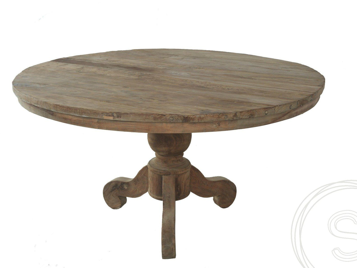 Teak tafel rond 180cm oud hout - Souren Meubels