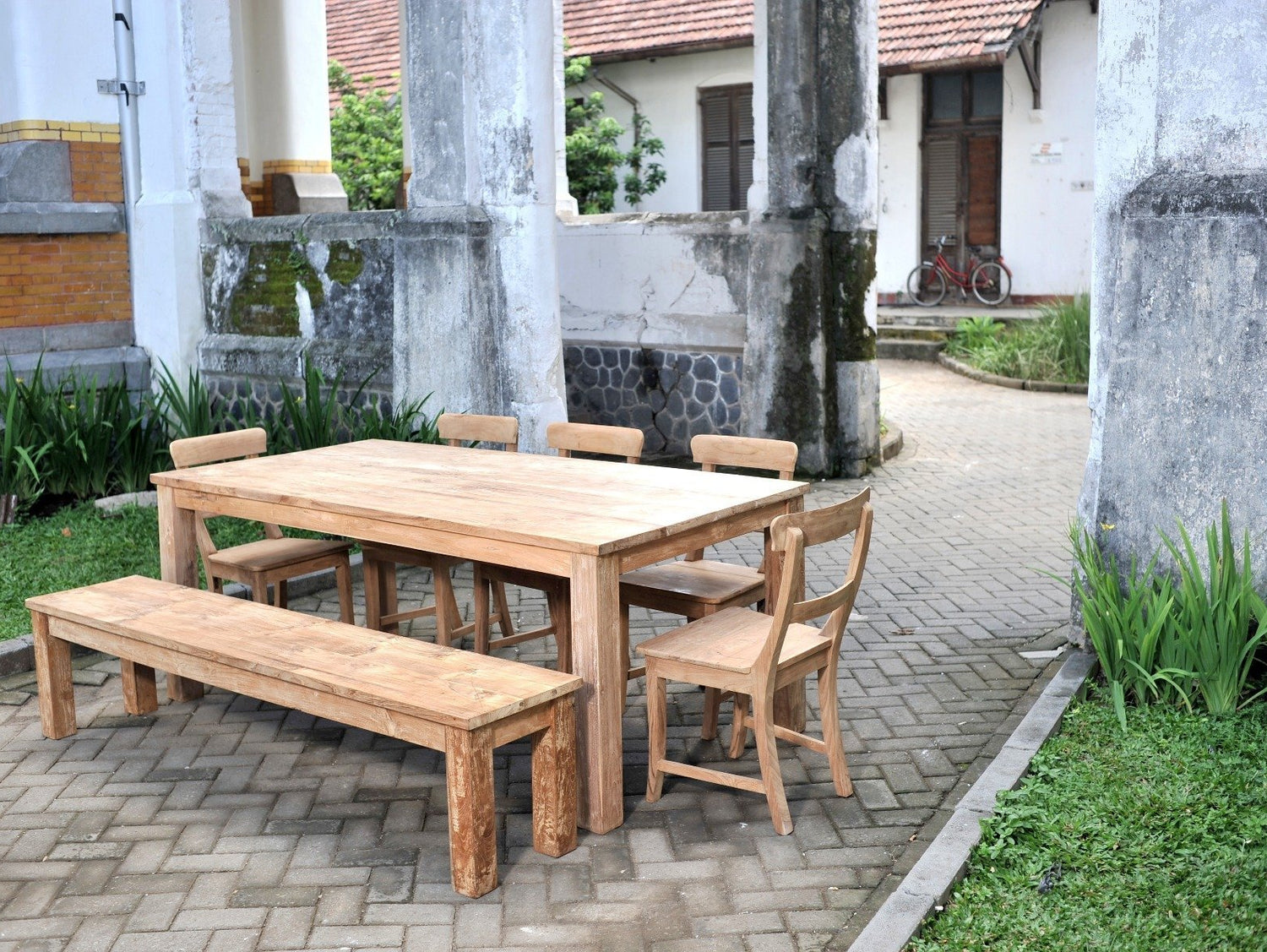 Teak bank 220cm - Souren Meubels