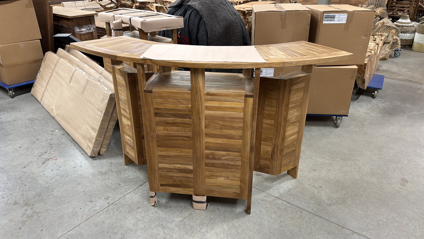 Klappbare Teak Bar