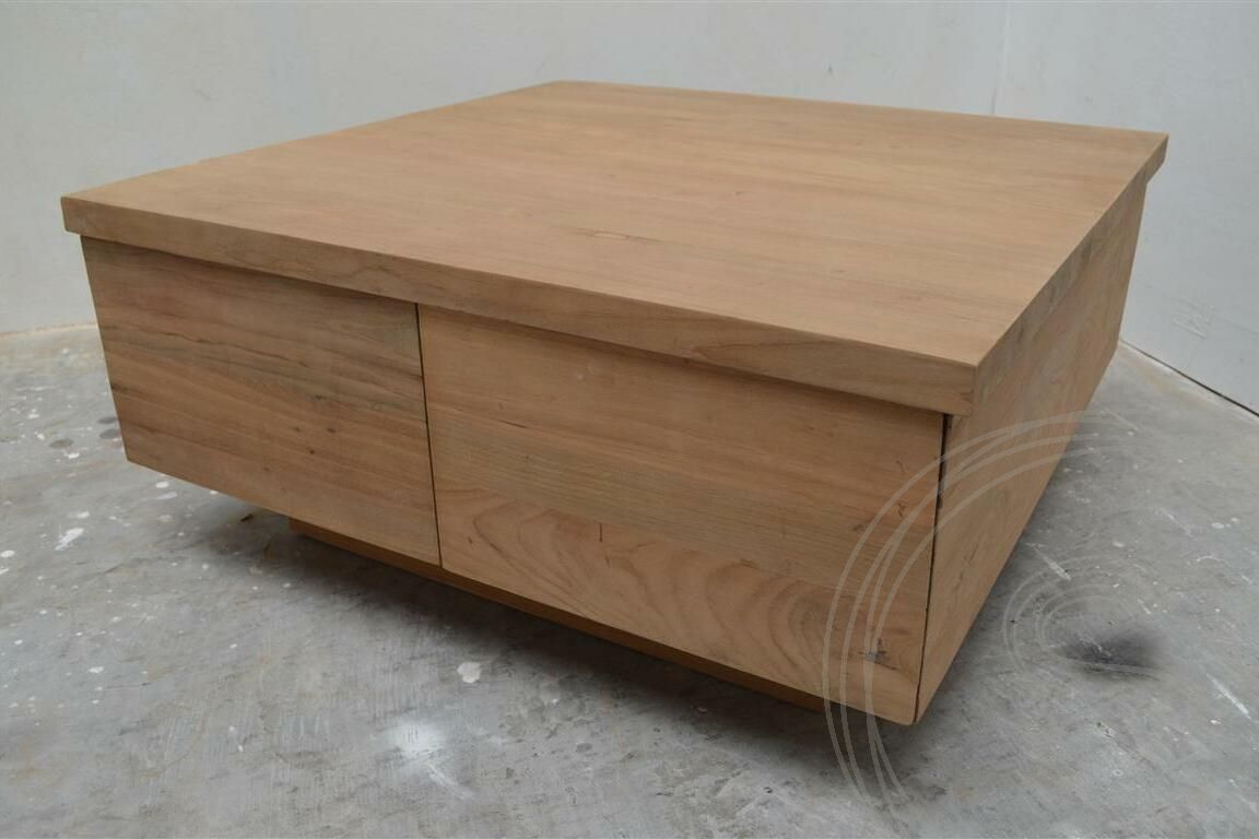 Teak Couchtisch Block 80x80cm