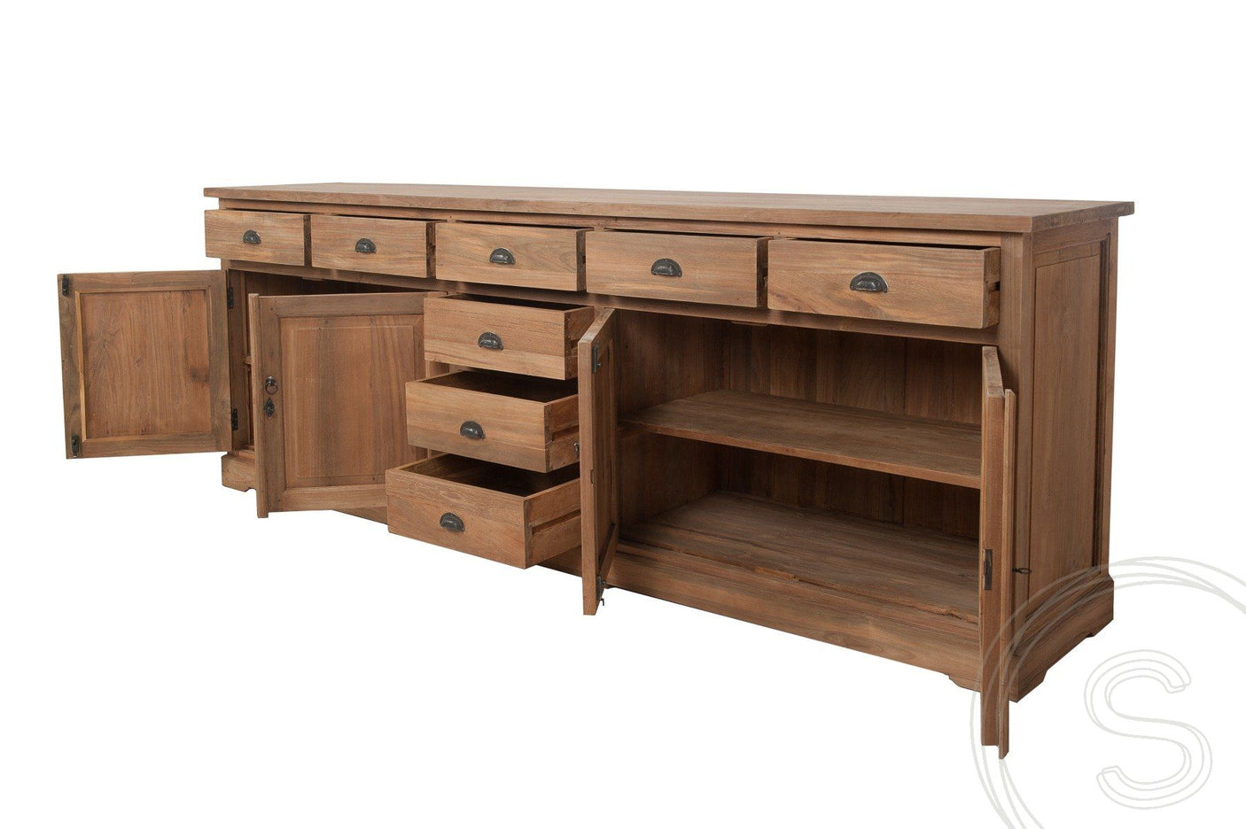 Teak dressoir 250cm XL - Souren Meubels