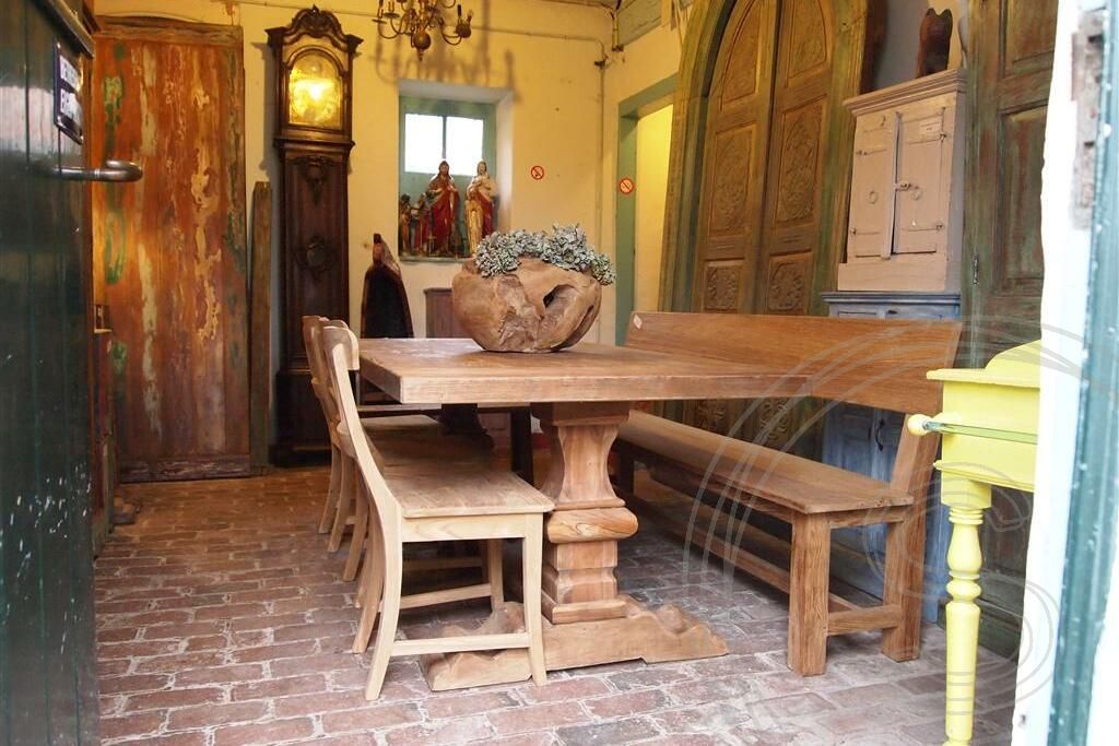 Teak kloostertafel 200x100 - Souren Meubels