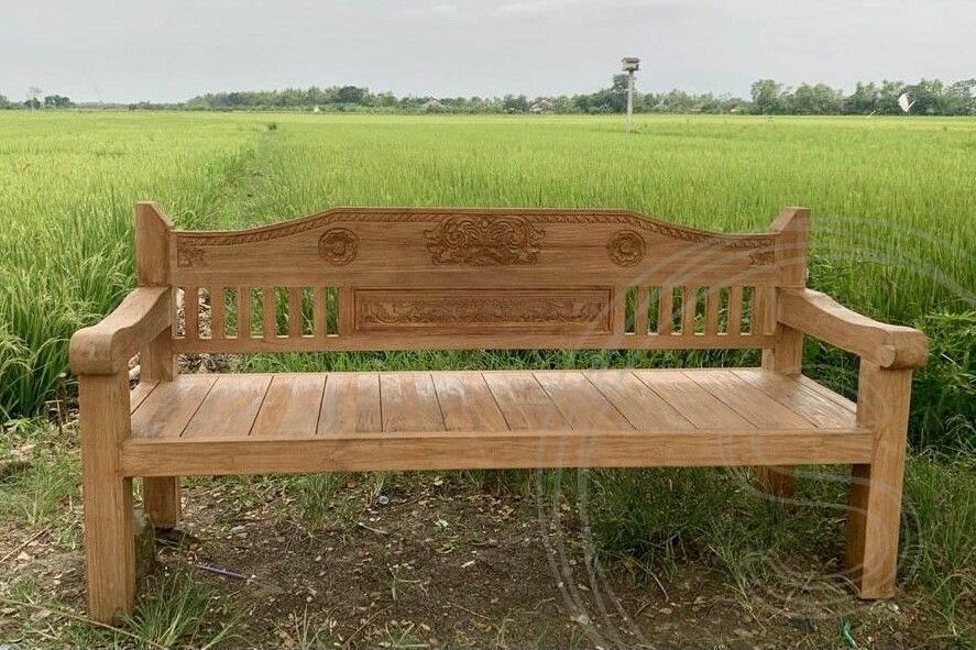 Teak Loungebank Carving 220cm