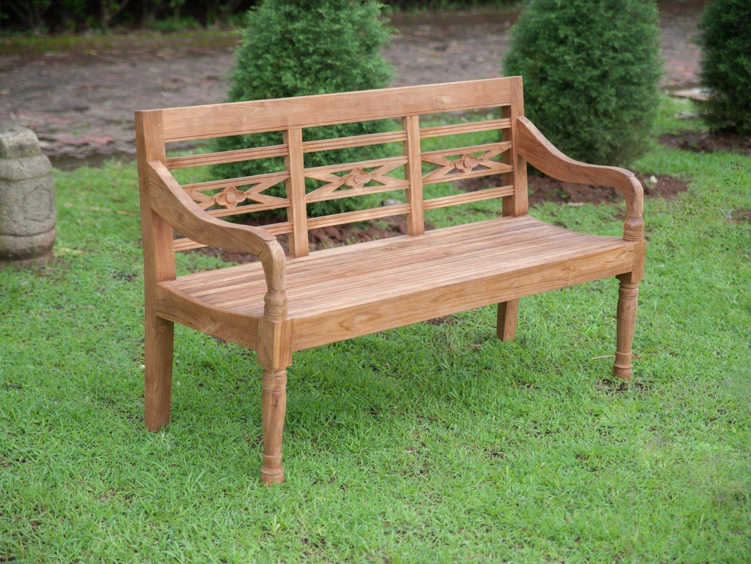 Teak Bahnhofsbank 3 Sitzer