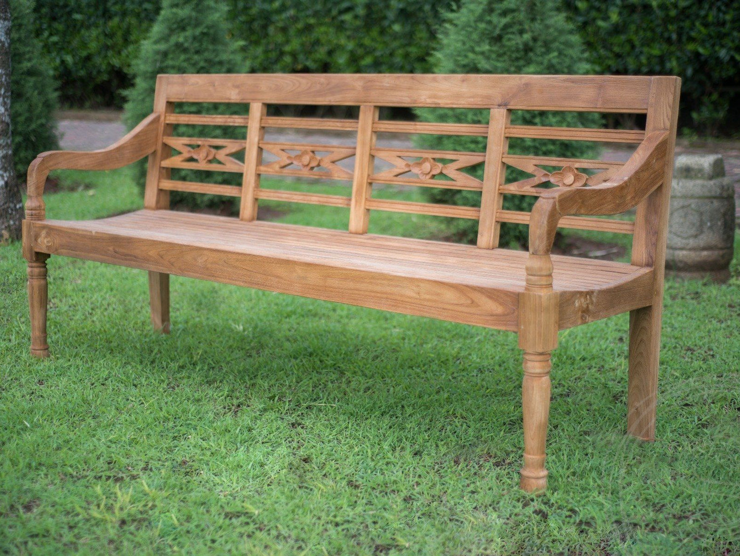 Teak Bahnhofsbank 4 Sitzer