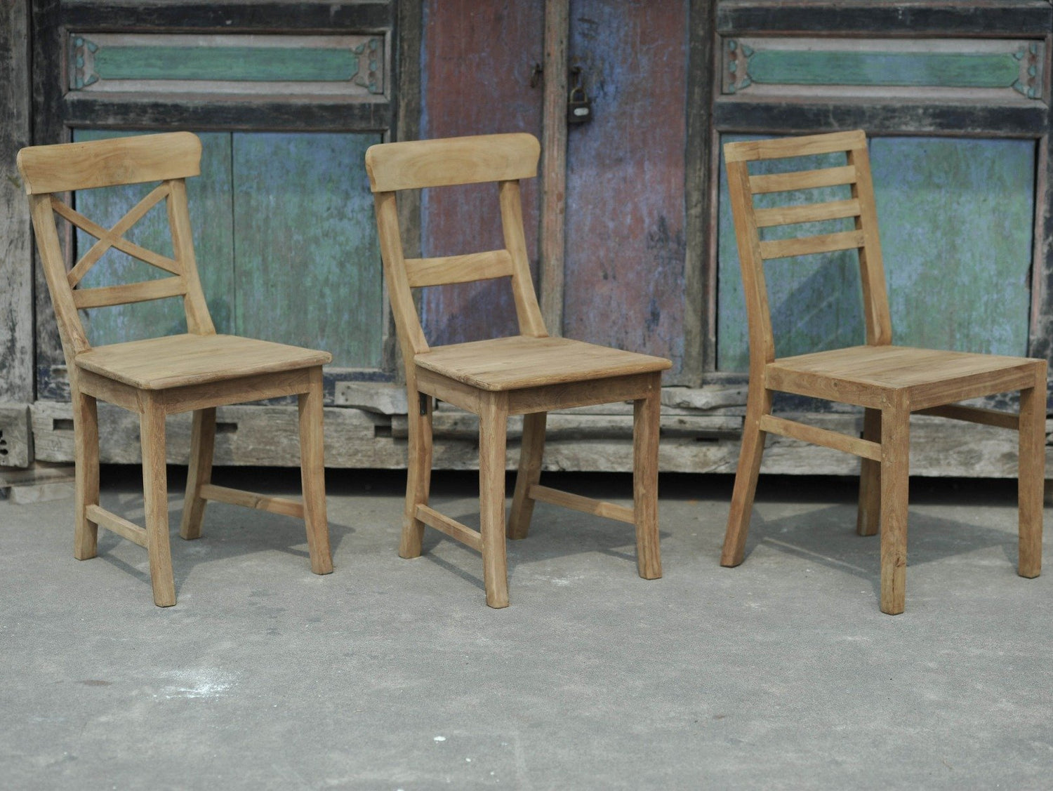 Teak stoel Mariotto met kruis - Souren Meubels