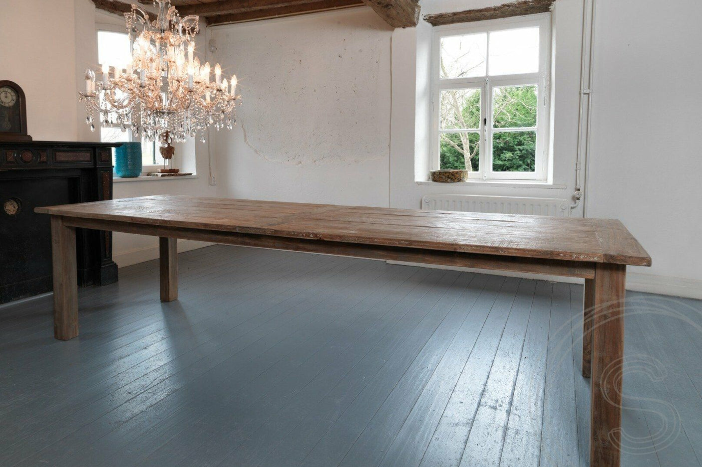 Teak tafel 300 x 100 cm oud hout - Souren Meubels