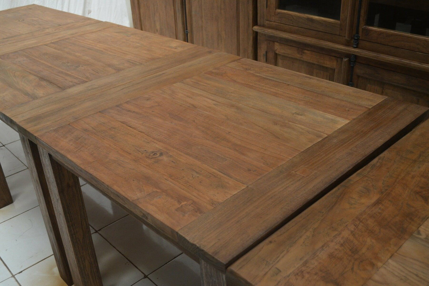Teak tafel 90x90cm oud hout - Souren Meubels