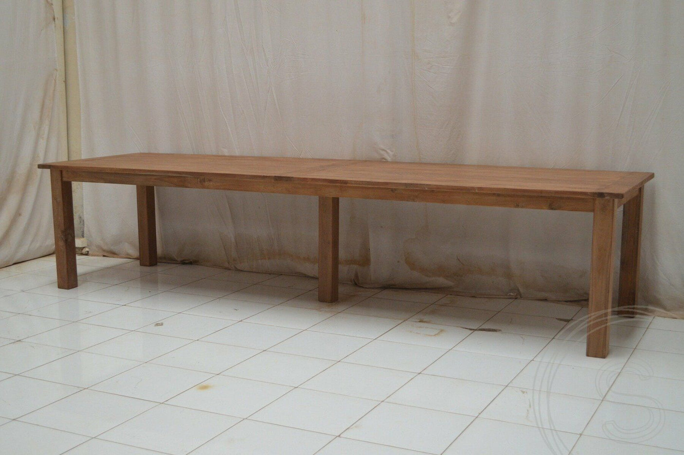 Teak tafel 350 x 100 oud hout - Souren Meubels