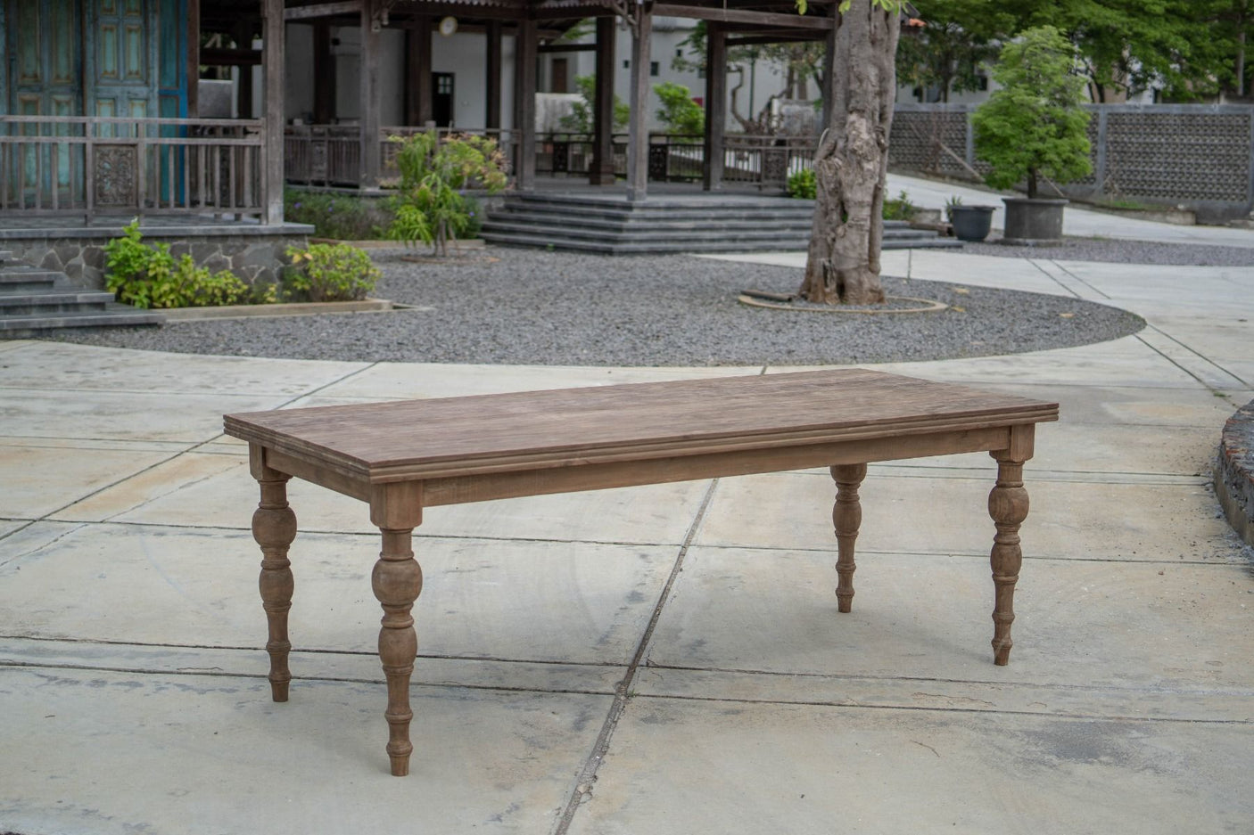 Teak Tisch Anteak 220x90cm gedrechselte Beine