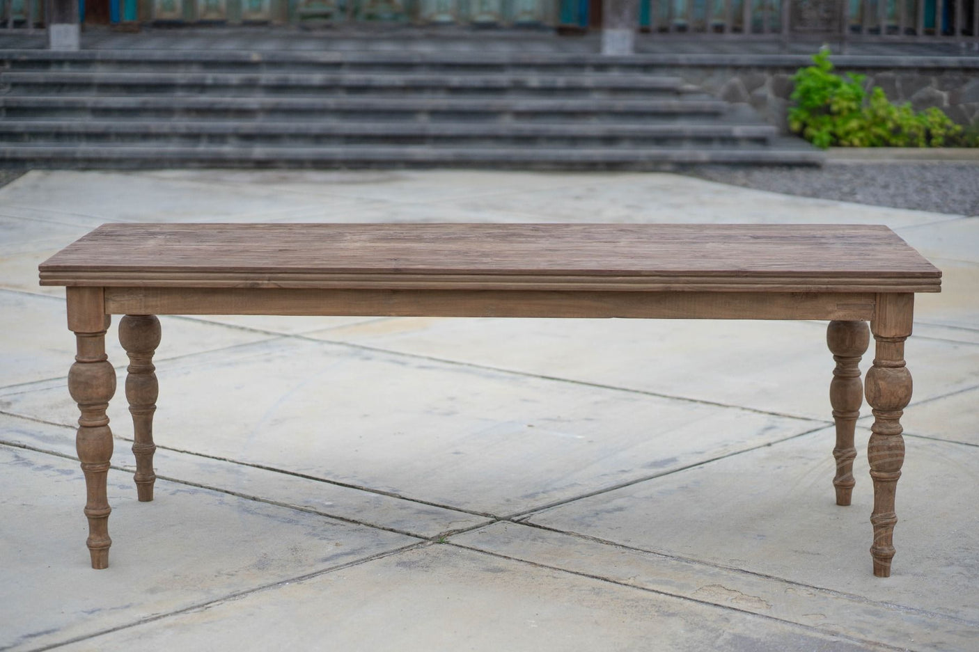 Teak Tisch Anteak 220x90cm gedrechselte Beine