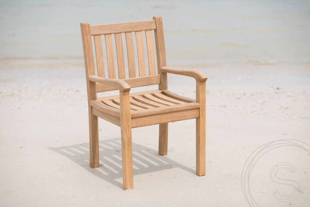 Teak Gartentisch 220x100cm + 4 Beaufort Stühle + Bank