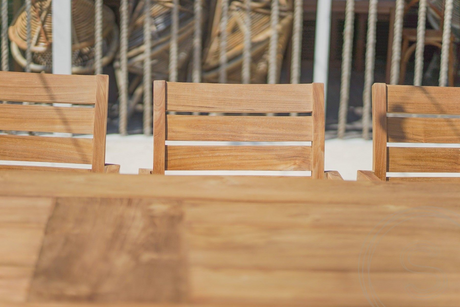Hoe verwijder je vlekken van een teakhouten tafel?