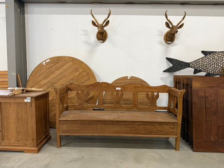 Teak Truhenbank - 200cm