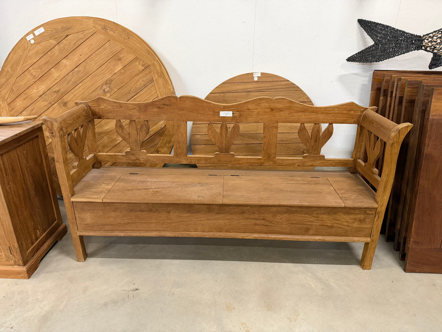Teak Truhenbank - 200cm