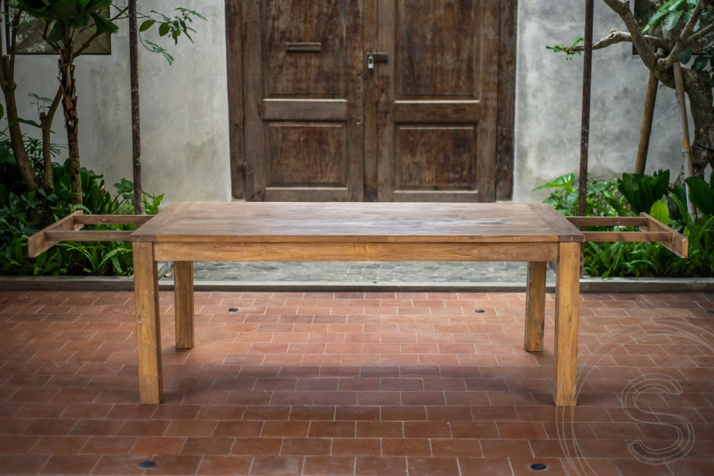 Ausziehtisch Teakholz 200-250-300x100 cm