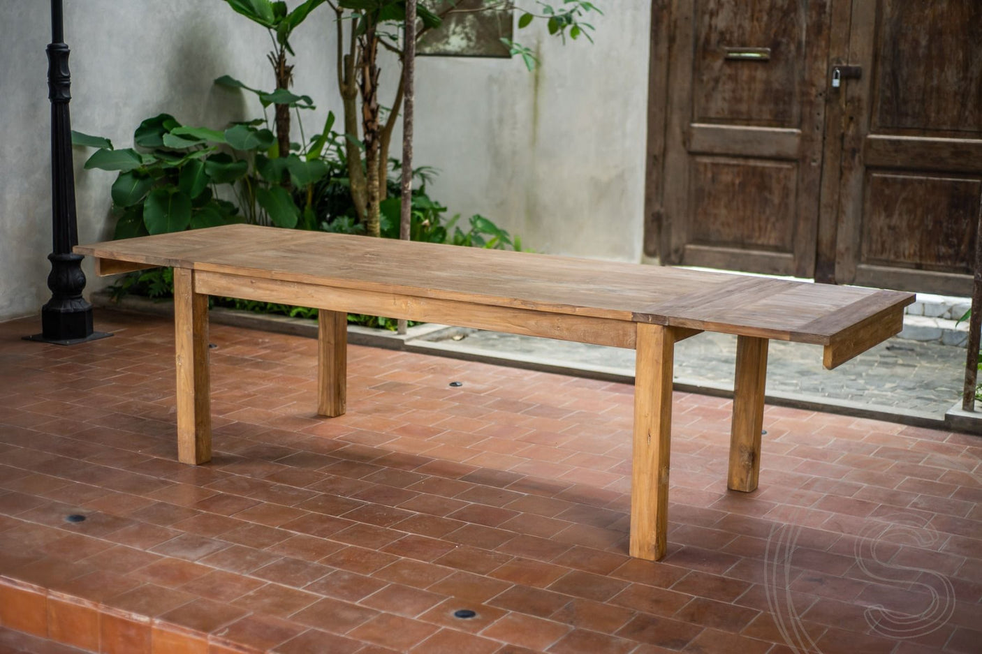 Ausziehtisch Teakholz 200-250-300x100 cm