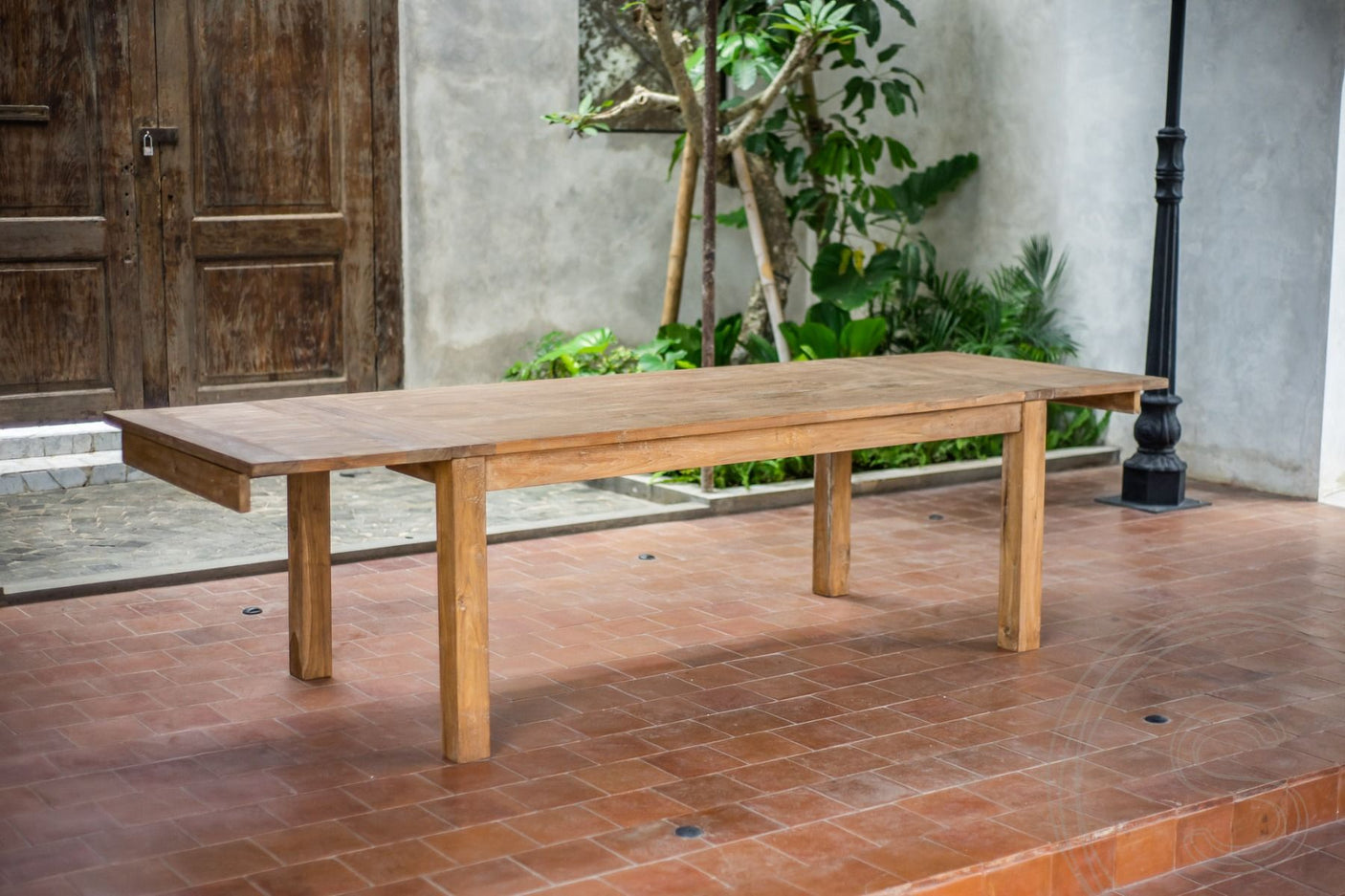 Ausziehtisch Teakholz 200-250-300x100 cm