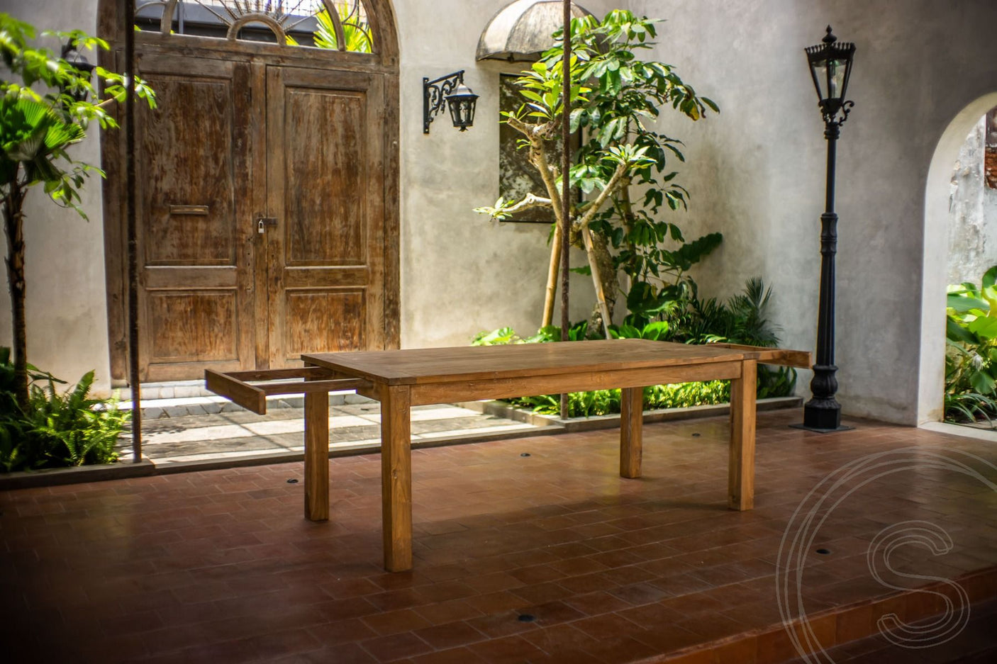 Ausziehtisch Teakholz 200-250-300x100 cm
