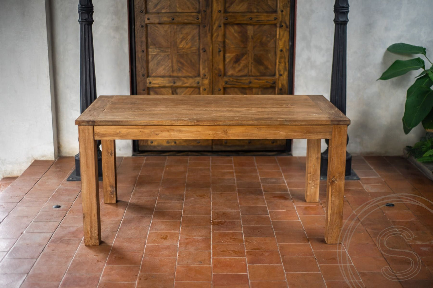 Ausziehtisch Teakholz Set 160 + 10 Stühle