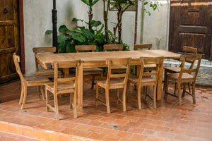 Ausziehtisch Teakholz Set 160 + 10 Stühle