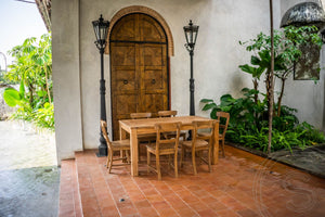 Ausziehtisch Teakholz Set 160 + 10 Stühle