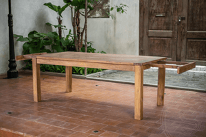 Ausziehtisch Teakholz Set 200 + 12 Stühle