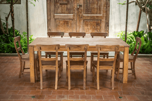 Ausziehtisch Teakholz Set 200 + 12 Stühle