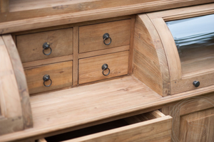 Teakholz Vitrinenschrank 210cm