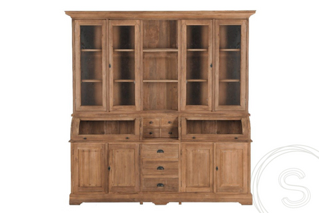 Teakholz Vitrinenschrank 210cm