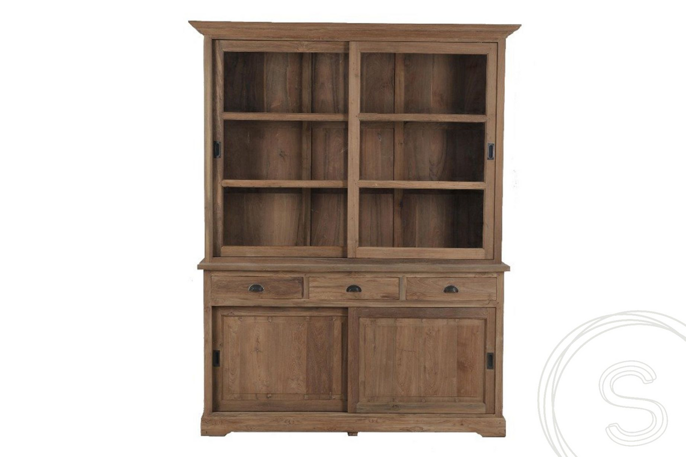 Teakholz Vitrine 160cm