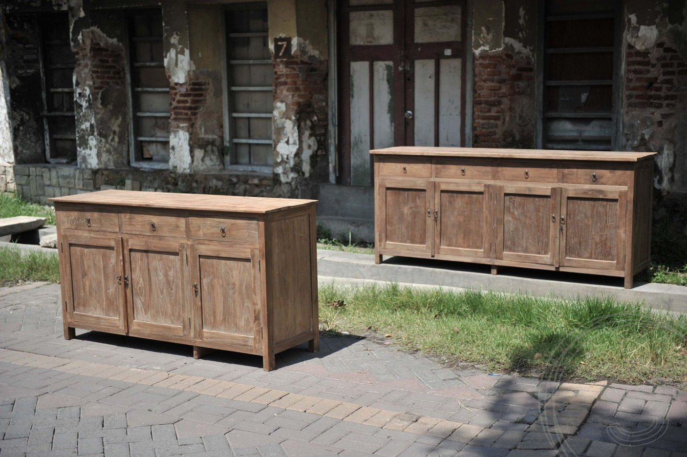 Teak Kommode 160cm Rustikal