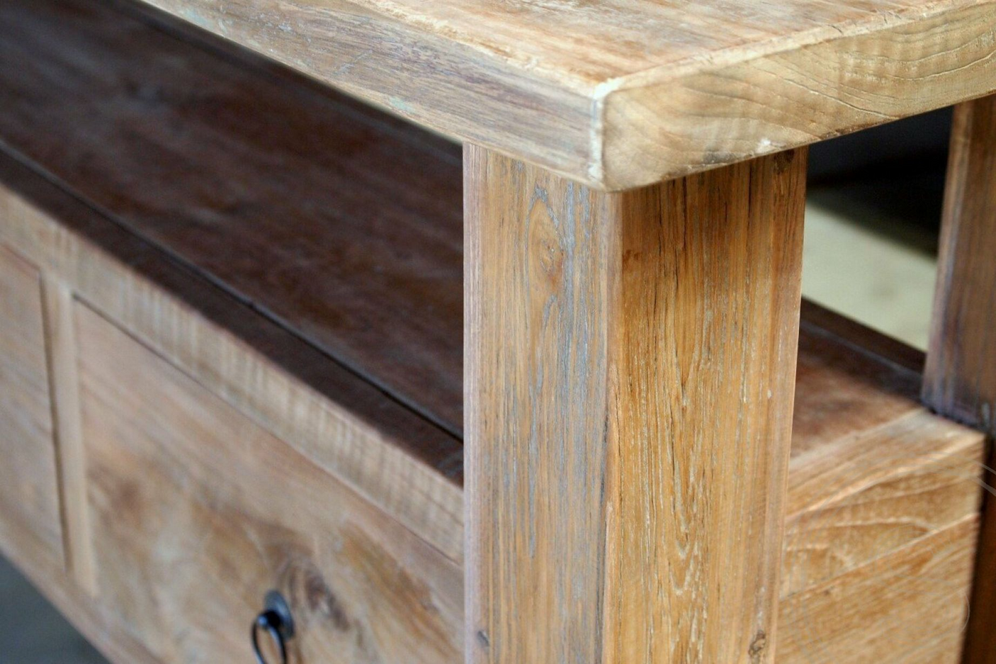 Teak Wandtisch 150cm Rustikal