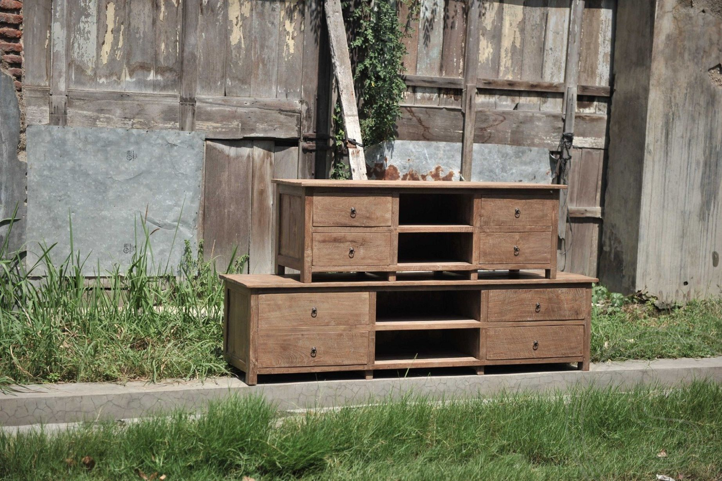 Teak TV-Sideboard 150cm Rustikal
