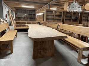 Teak Baumstammtisch Suar 4 Meter
