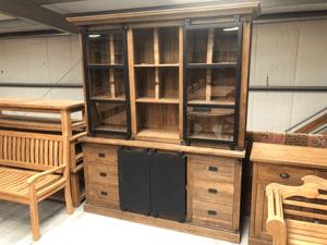 Teak Schrank mit Stahl