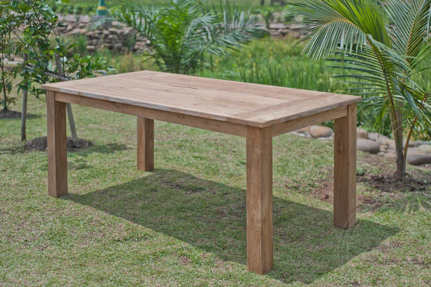 Teak Gartentisch 200x100cm + 4 Stühle Beaufort + Bank